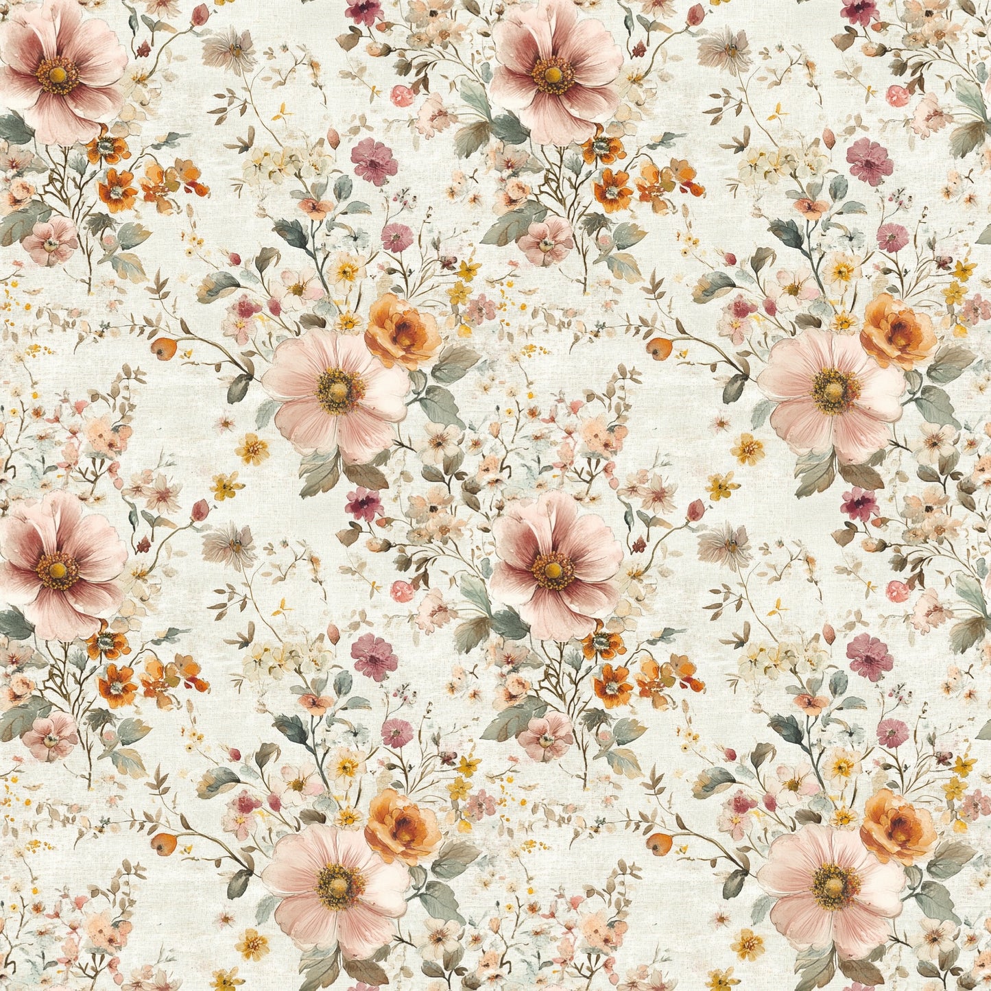 Shabby Chic Floral Digital Seamless Pattern