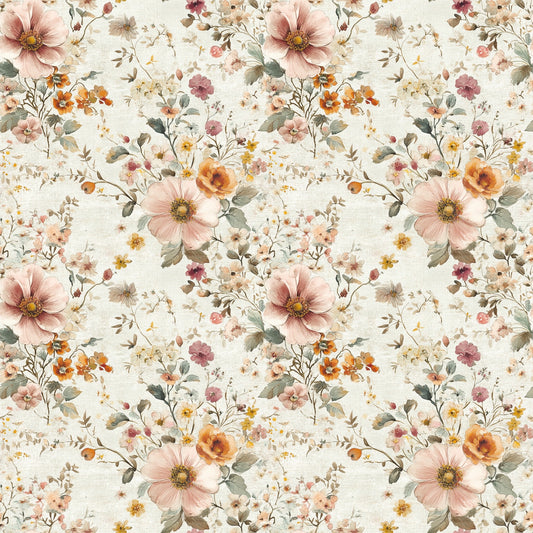 Shabby Chic Floral Digital Seamless Pattern