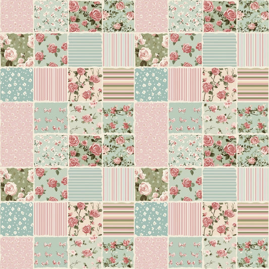 Shabby Chic Patchwork Digital Seamless Pattern