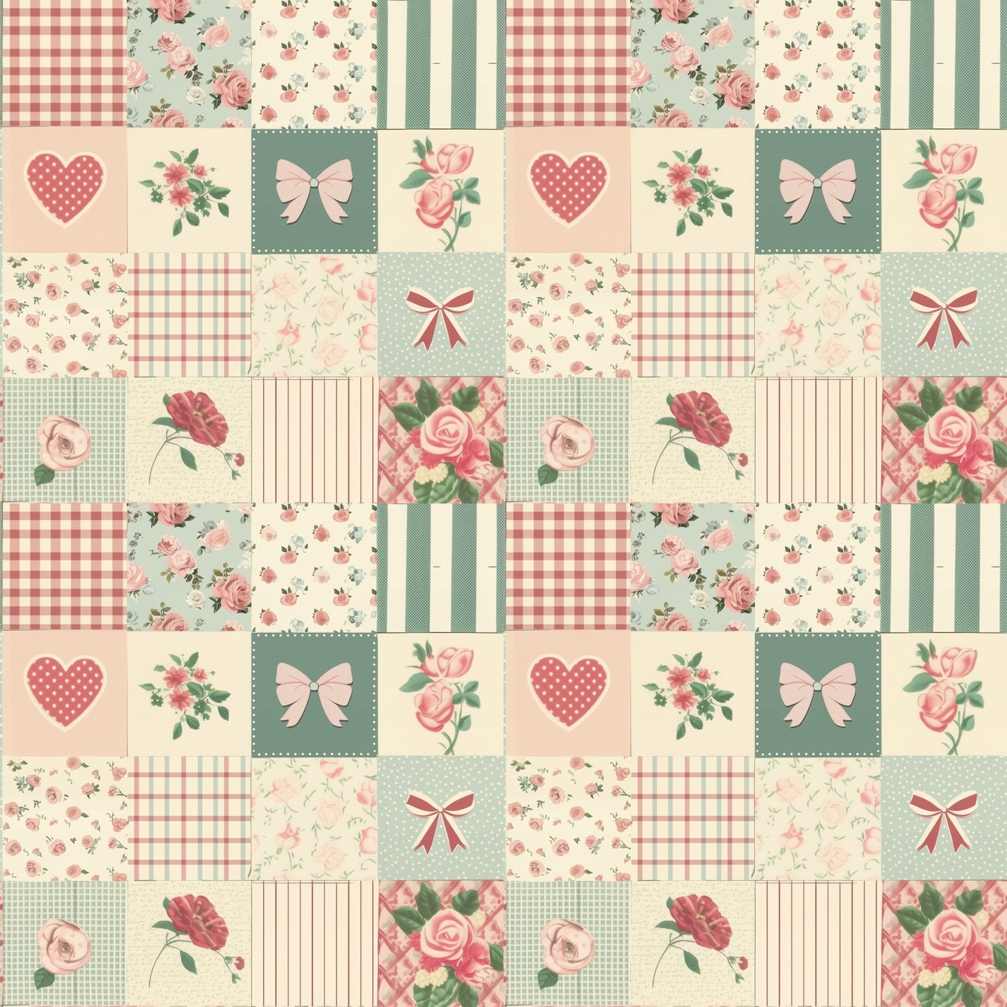 Shabby Chic Quilt Digital Seamless Pattern