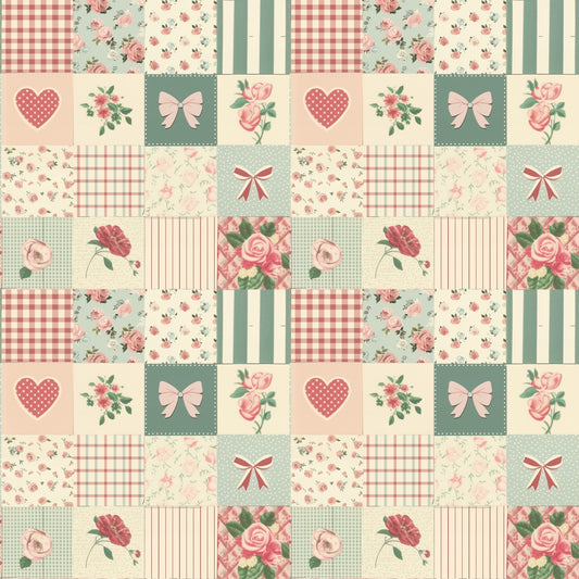 Shabby Chic Quilt Digital Seamless Pattern