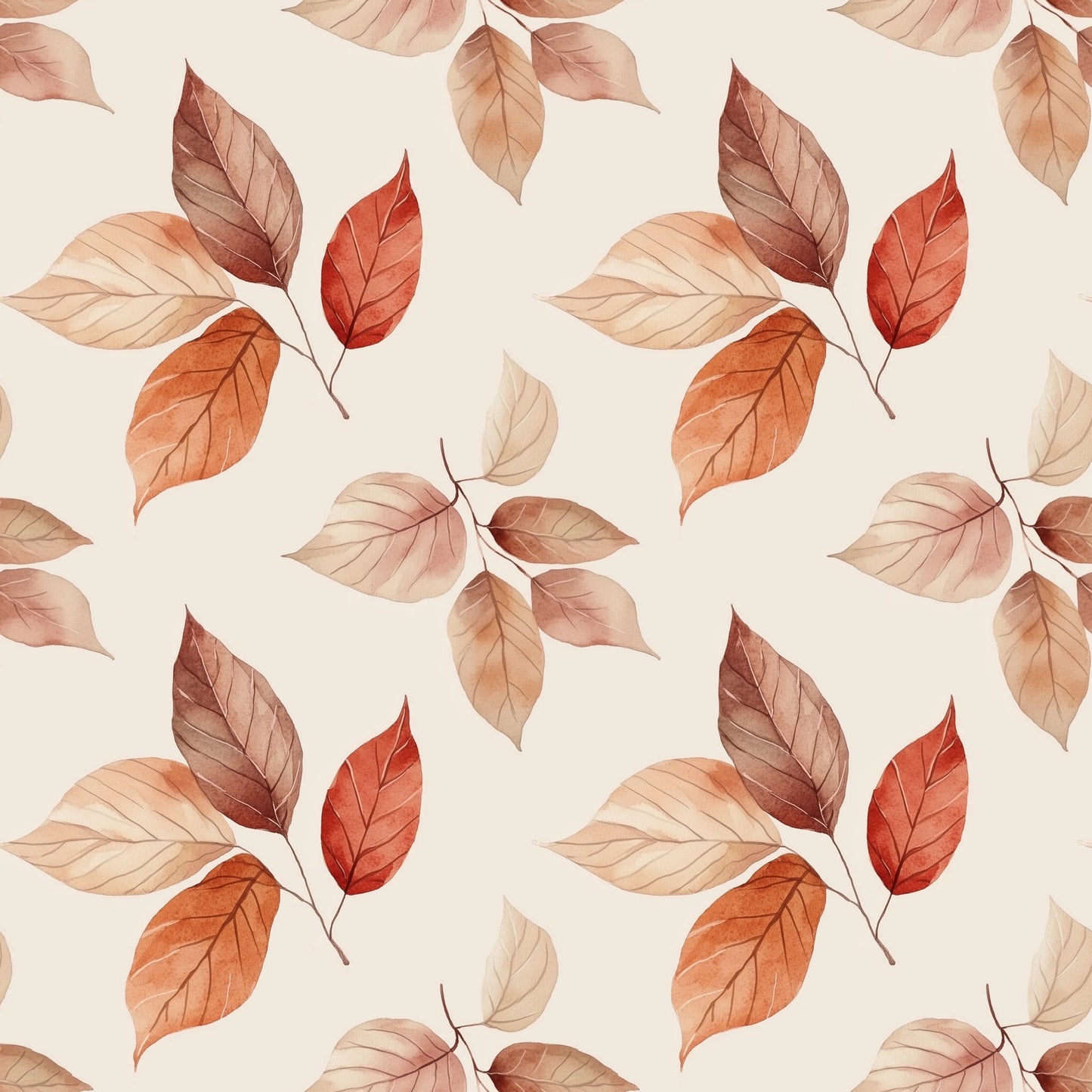 Autumn Leaves Fall Digital Seamless Pattern