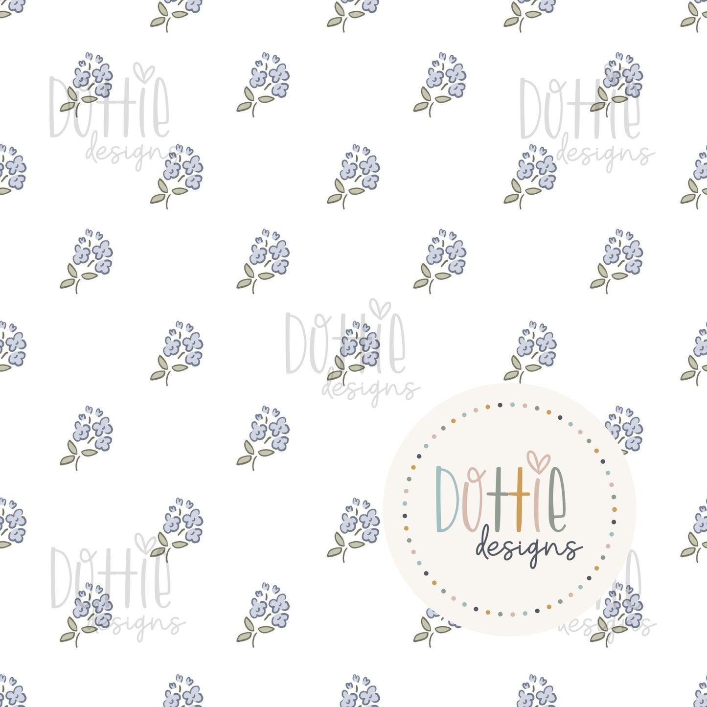 Simple Blue Bunches White