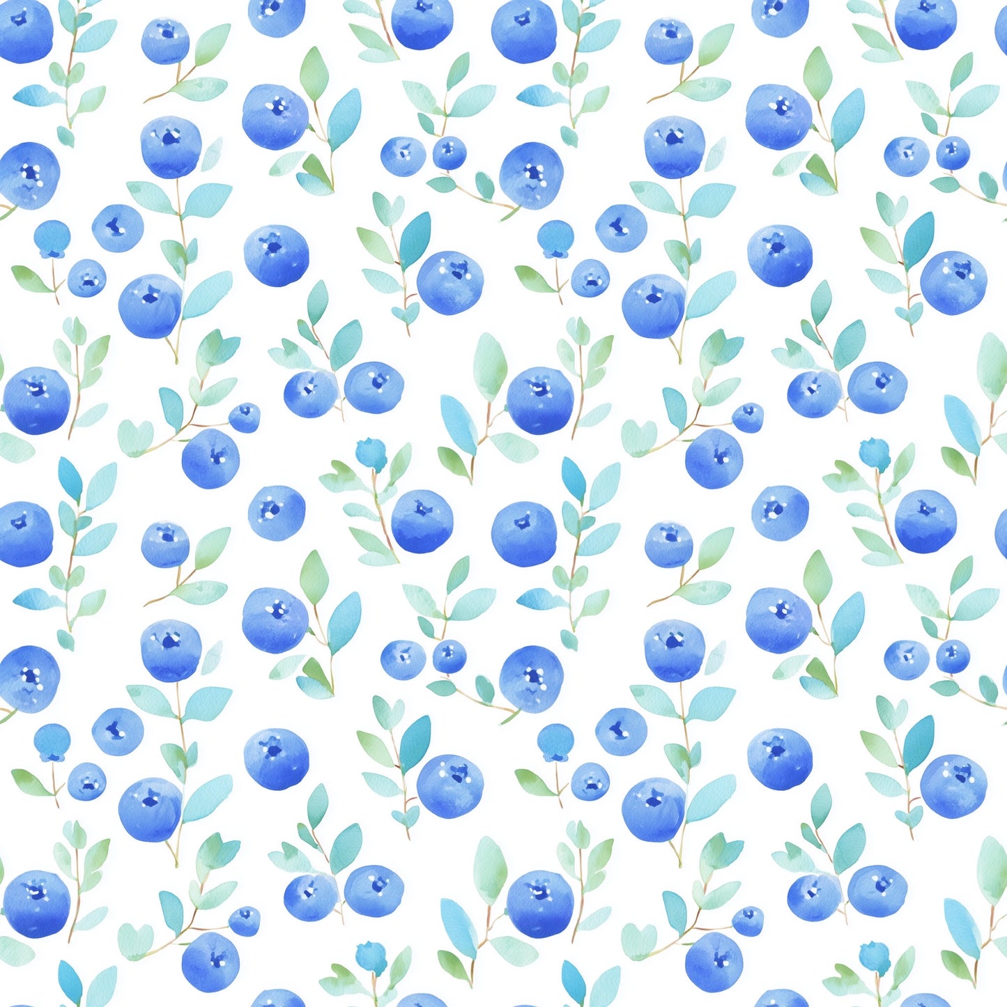 Simple Blueberries Digital Seamless Pattern