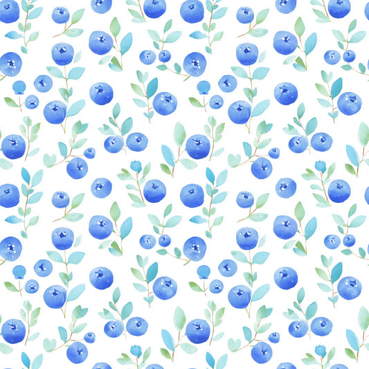 Simple Blueberries Digital Seamless Pattern