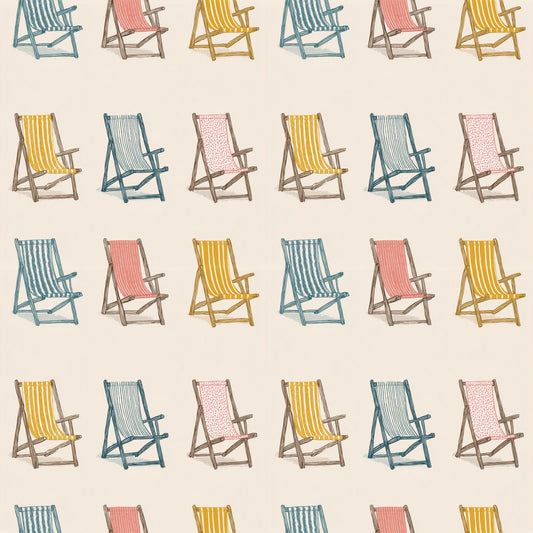 Simple Deckchairs Digital Seamless Pattern
