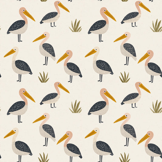 Simple Pelicans Digital Seamless Pattern