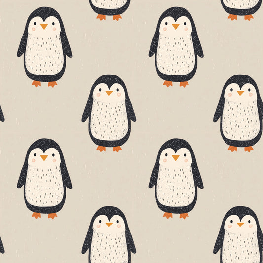 Simple Penguins Digital Seamless Pattern