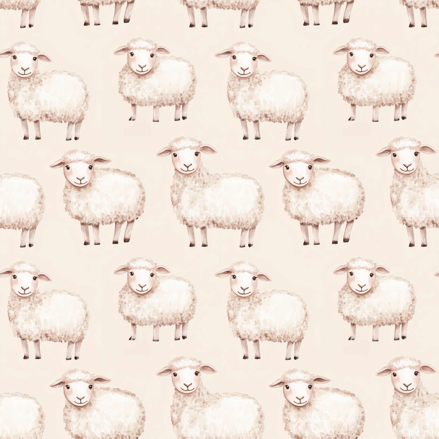 Simple Sheep Digital Seamless Pattern
