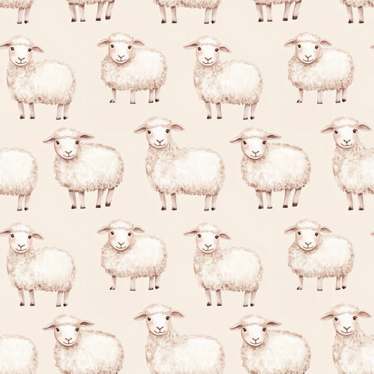 Simple Sheep Digital Seamless Pattern