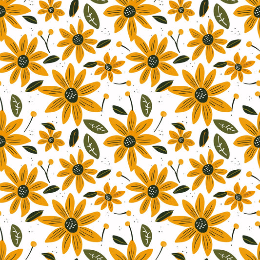 Simple Sunflowers Digital Seamless Pattern
