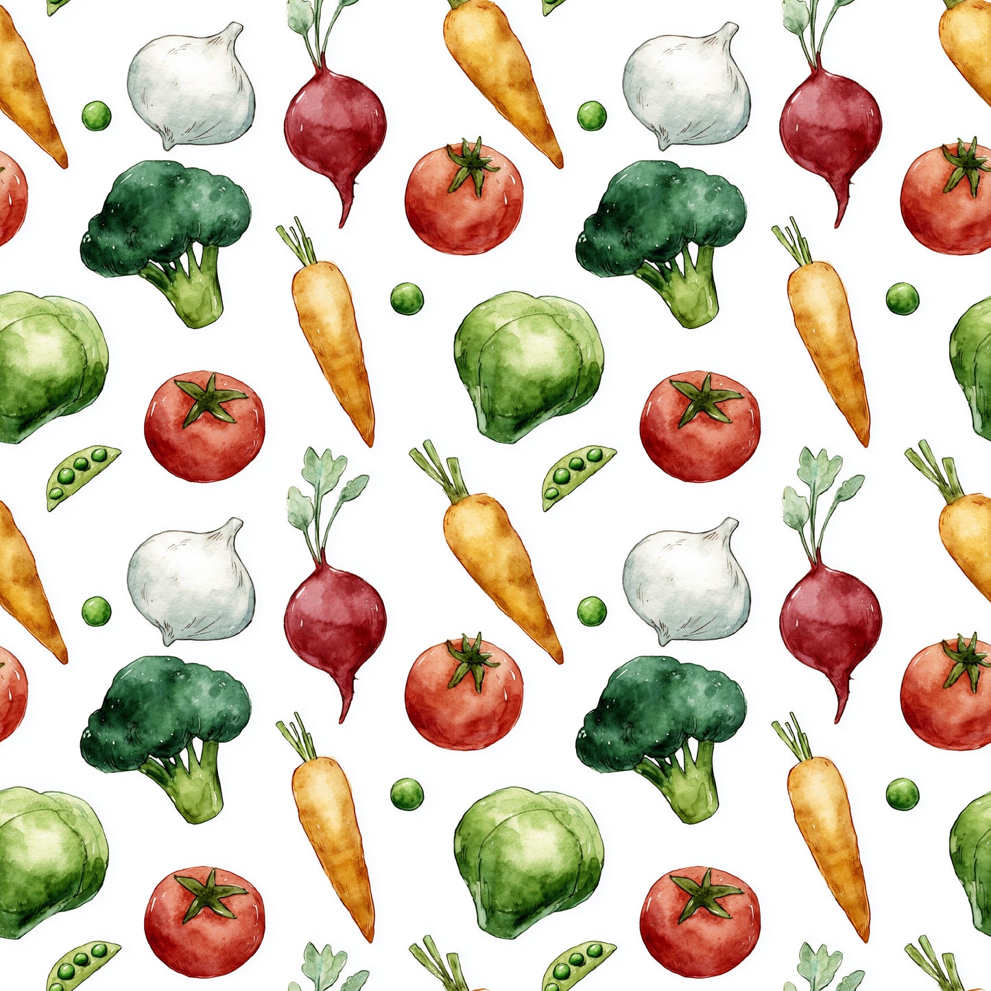 Simple Veggies Digital Seamless Pattern