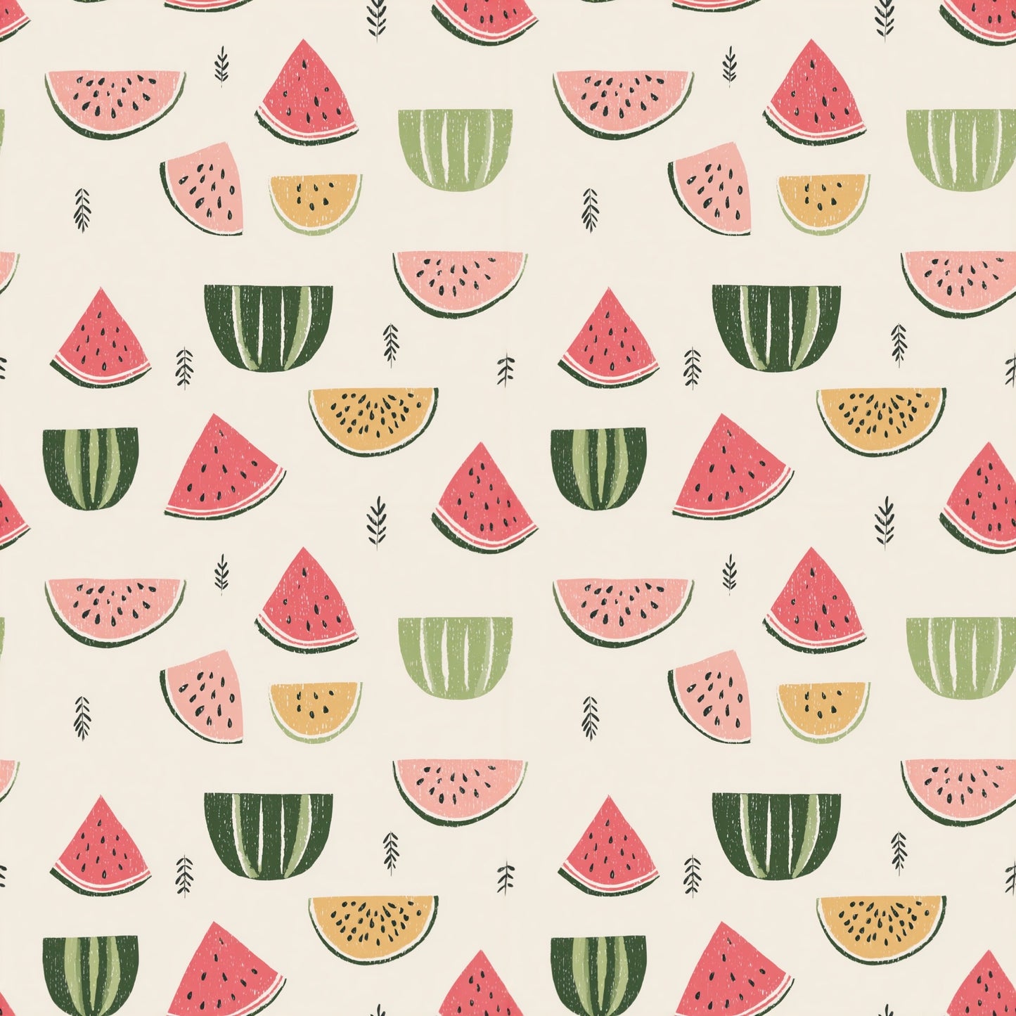 Simple Watermelon Digital Seamless Pattern
