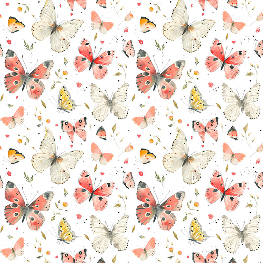Sketched Butterflies Digital Seamless Pattern