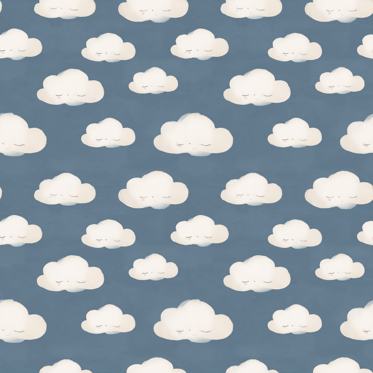Sleepy Clouds Digital Seamless Pattern