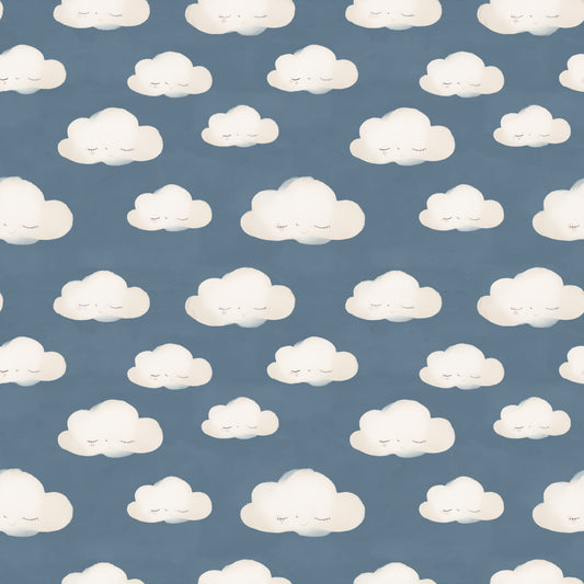 Sleepy Clouds Digital Seamless Pattern