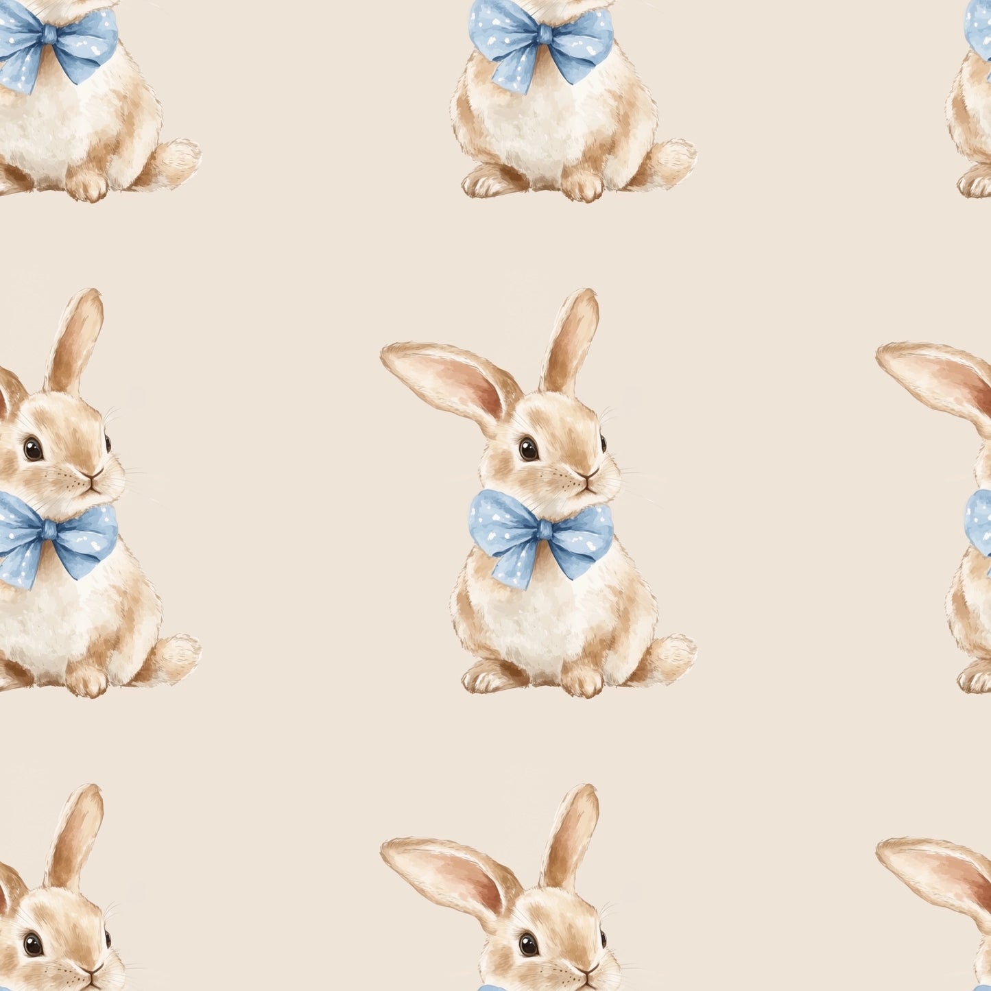 Smart Bunnies Digital Seamless Pattern
