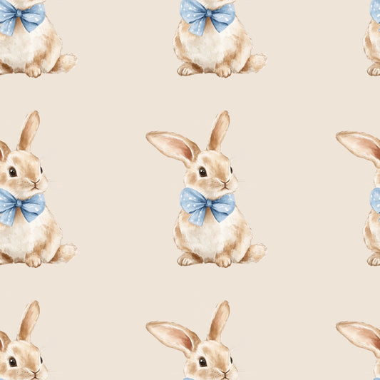 Smart Bunnies Digital Seamless Pattern