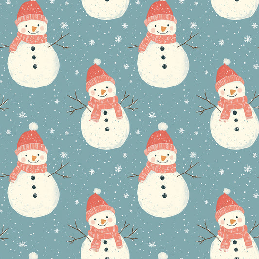 Snowmen Digital Seamless Pattern