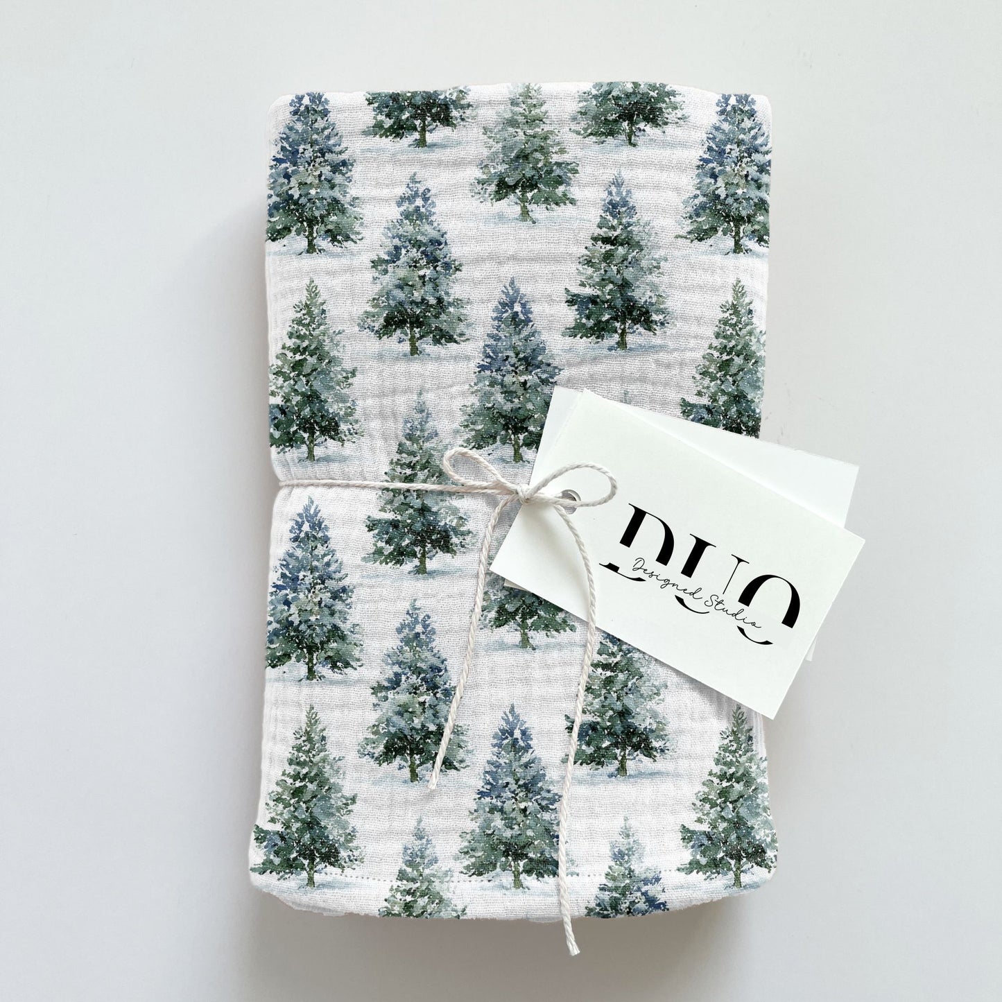 Snowy Christmas Trees Digital Seamless Pattern