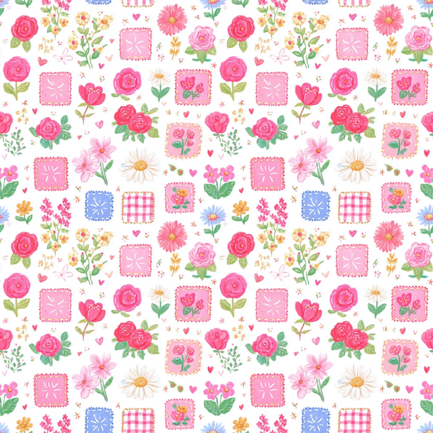 Soft Pastel Patchwork Digital Seamless Pattern