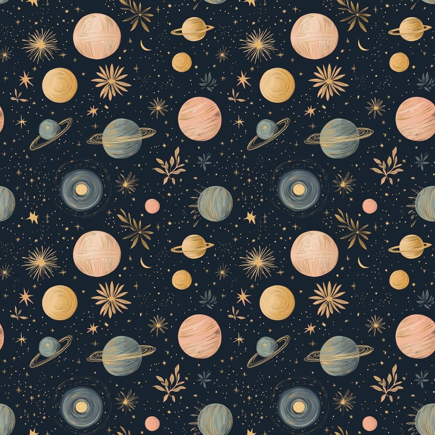 Outer Space Digital Seamless Pattern