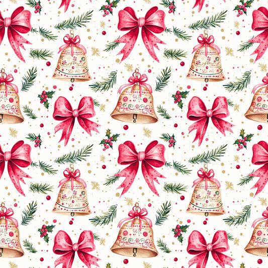 Sparkly Bells Digital Seamless Pattern