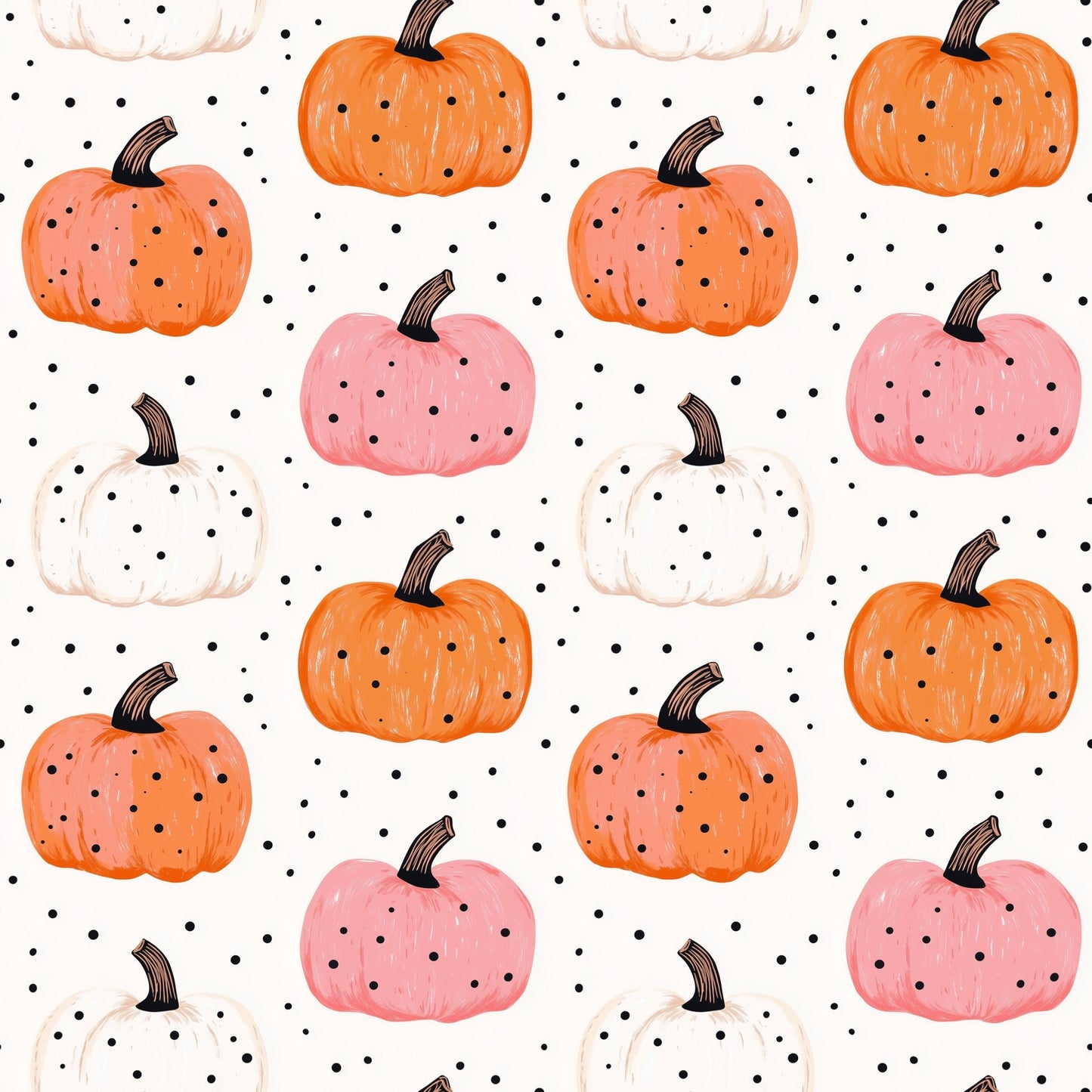 Spotted Pumpkins Digital Seamless Pattern