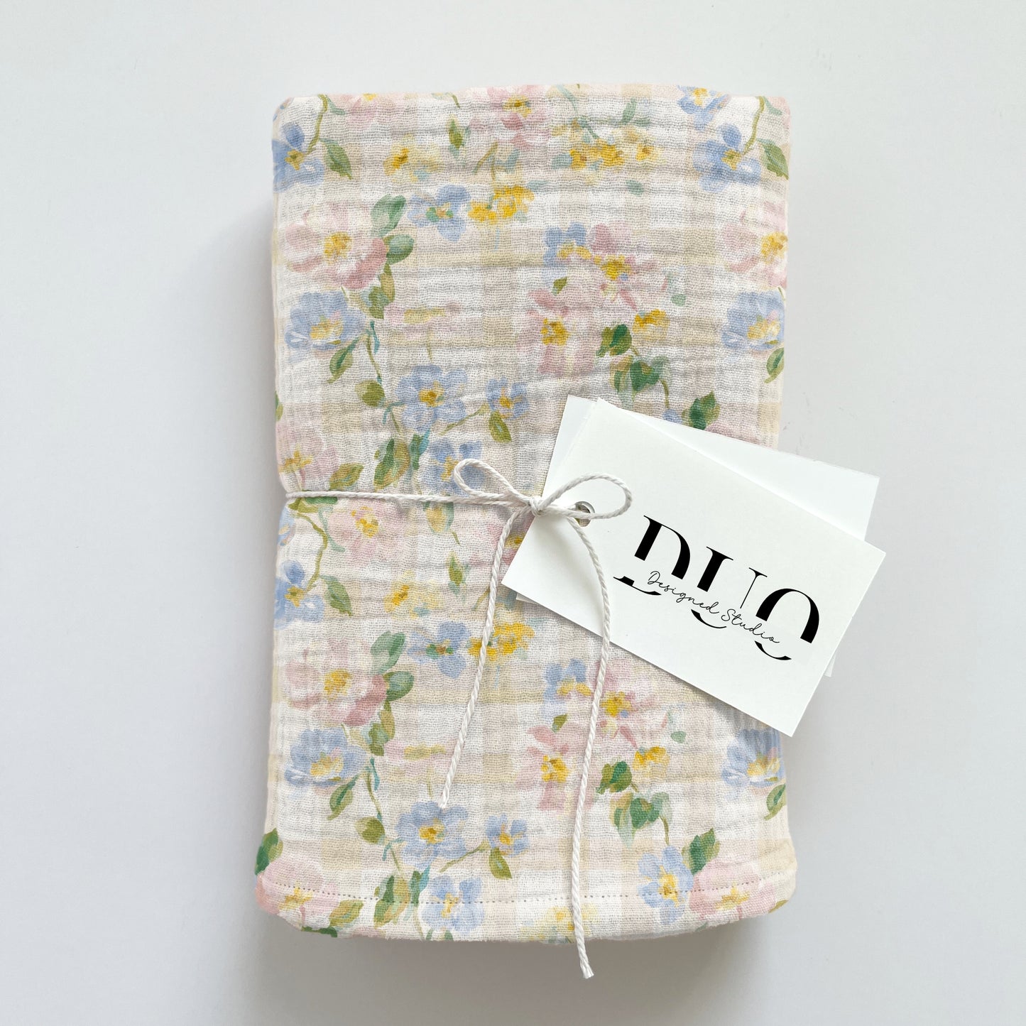 Spring Floral Gingham Digital Seamless Pattern