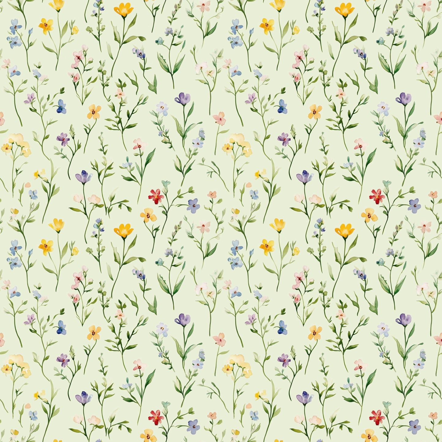 Spring Flowers Digital Seamless Pattern