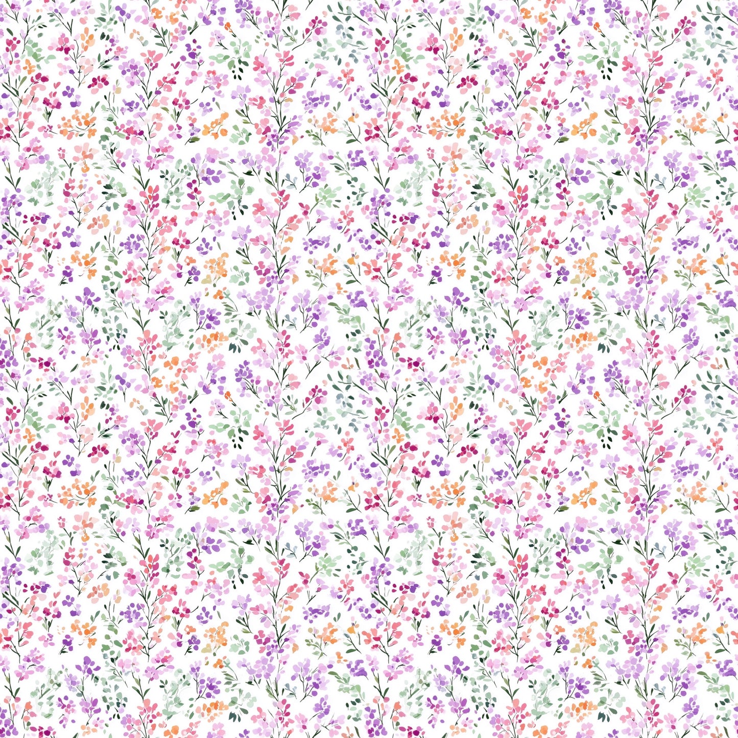 Spring Lavender Floral Digital Seamless Pattern
