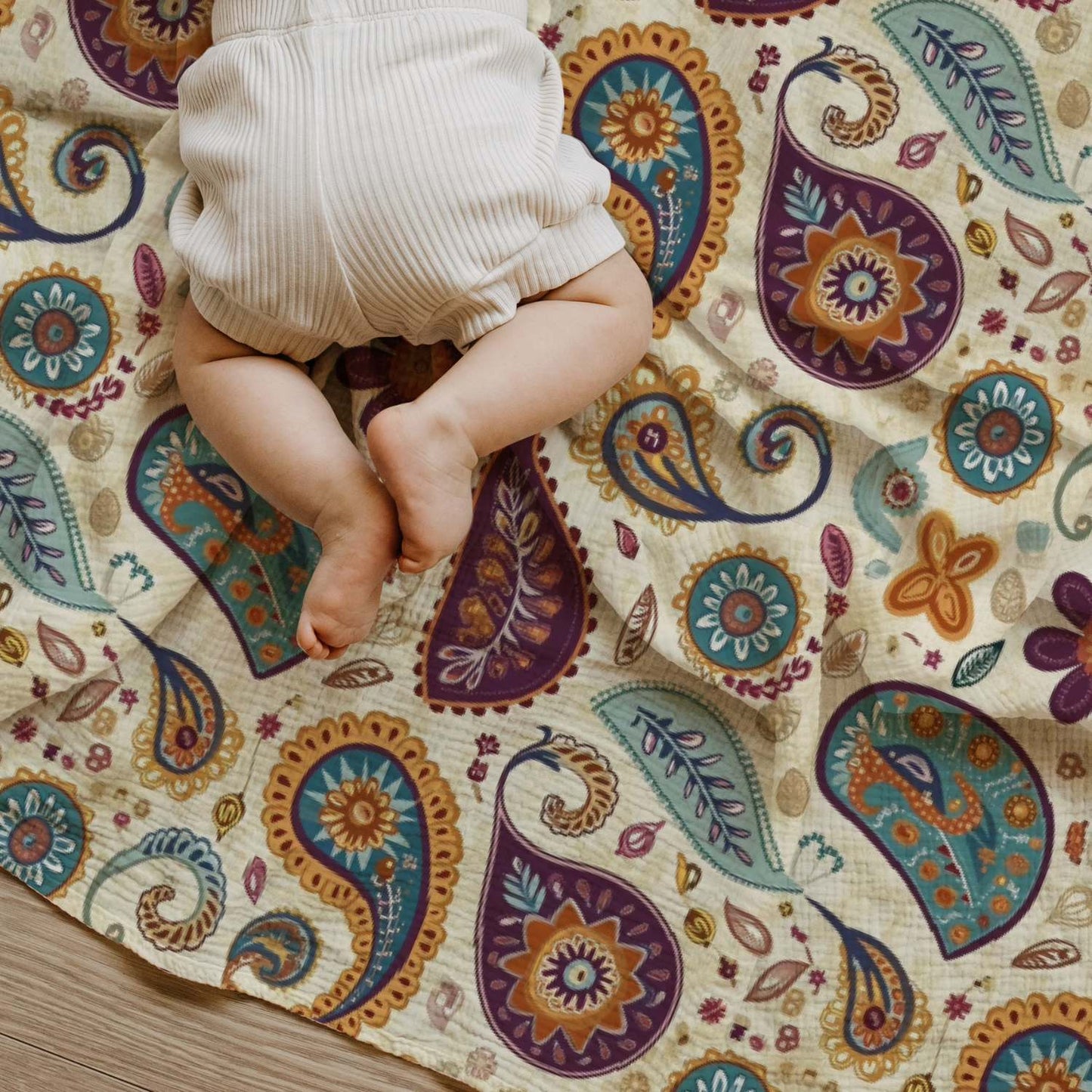 Spring Paisley Digital Seamless Pattern