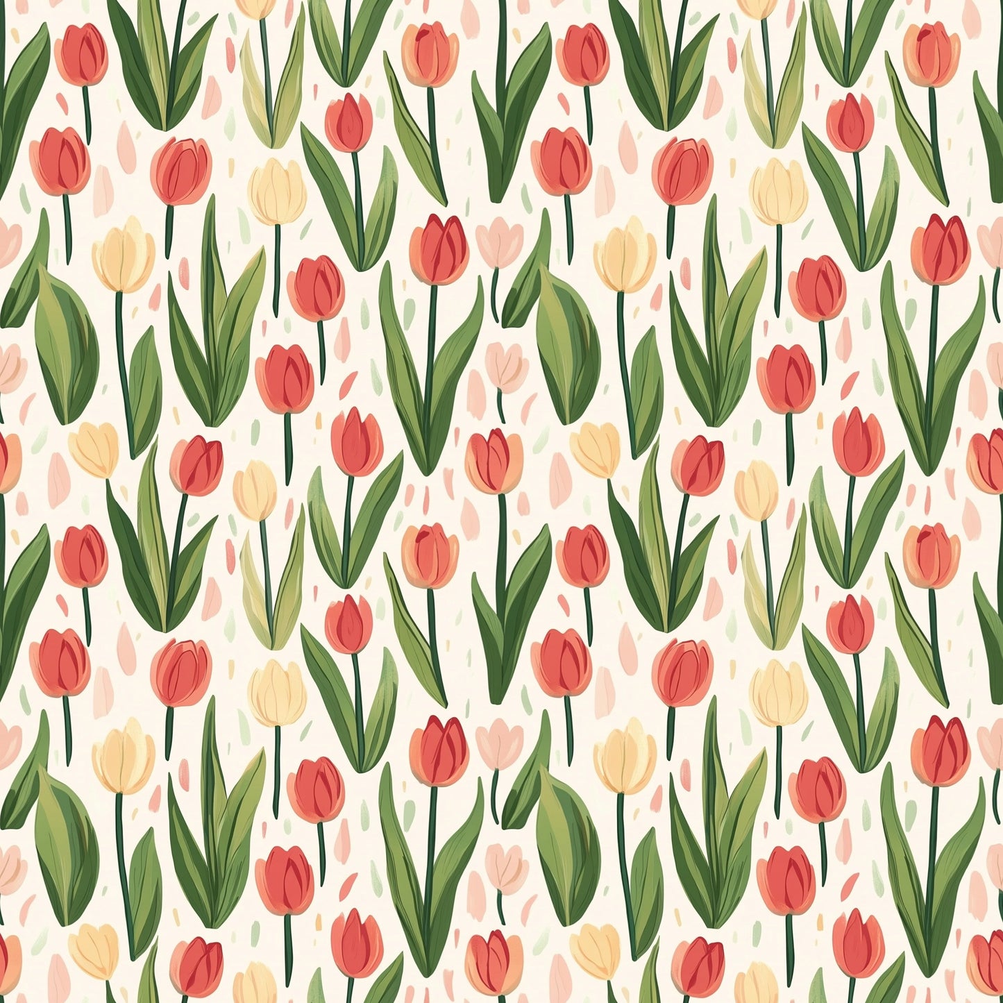 Spring Tulips Digital Seamless Pattern