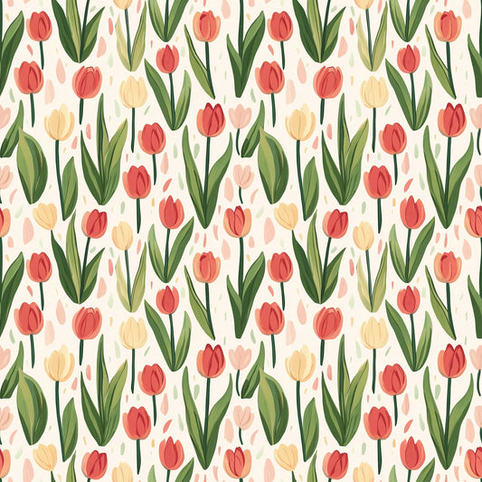 Spring Tulips Digital Seamless Pattern