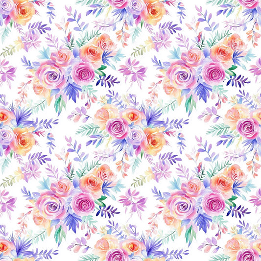 Spring Watercolour Floral Digital Seamless Pattern