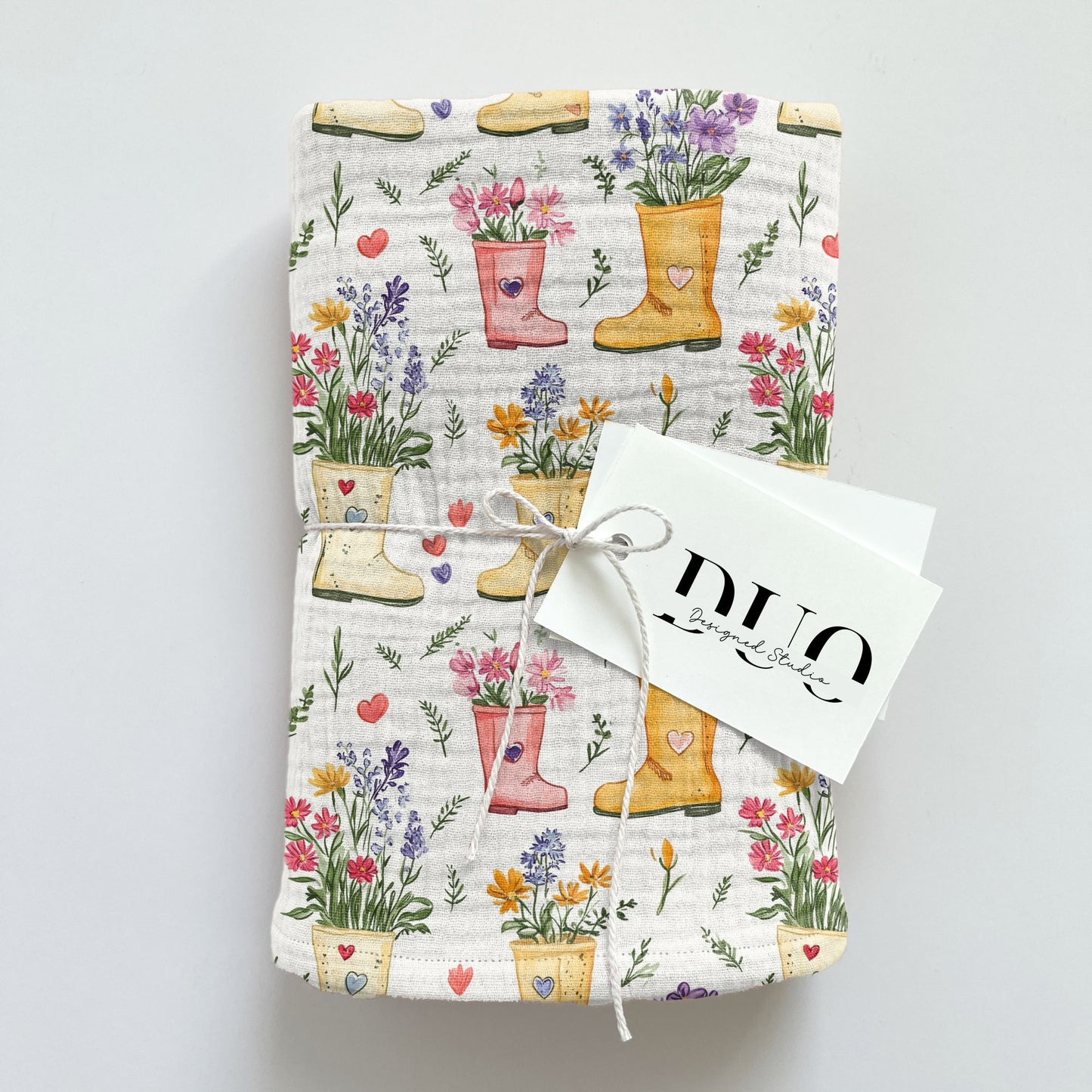 Floral Wellies Digital Seamless Pattern
