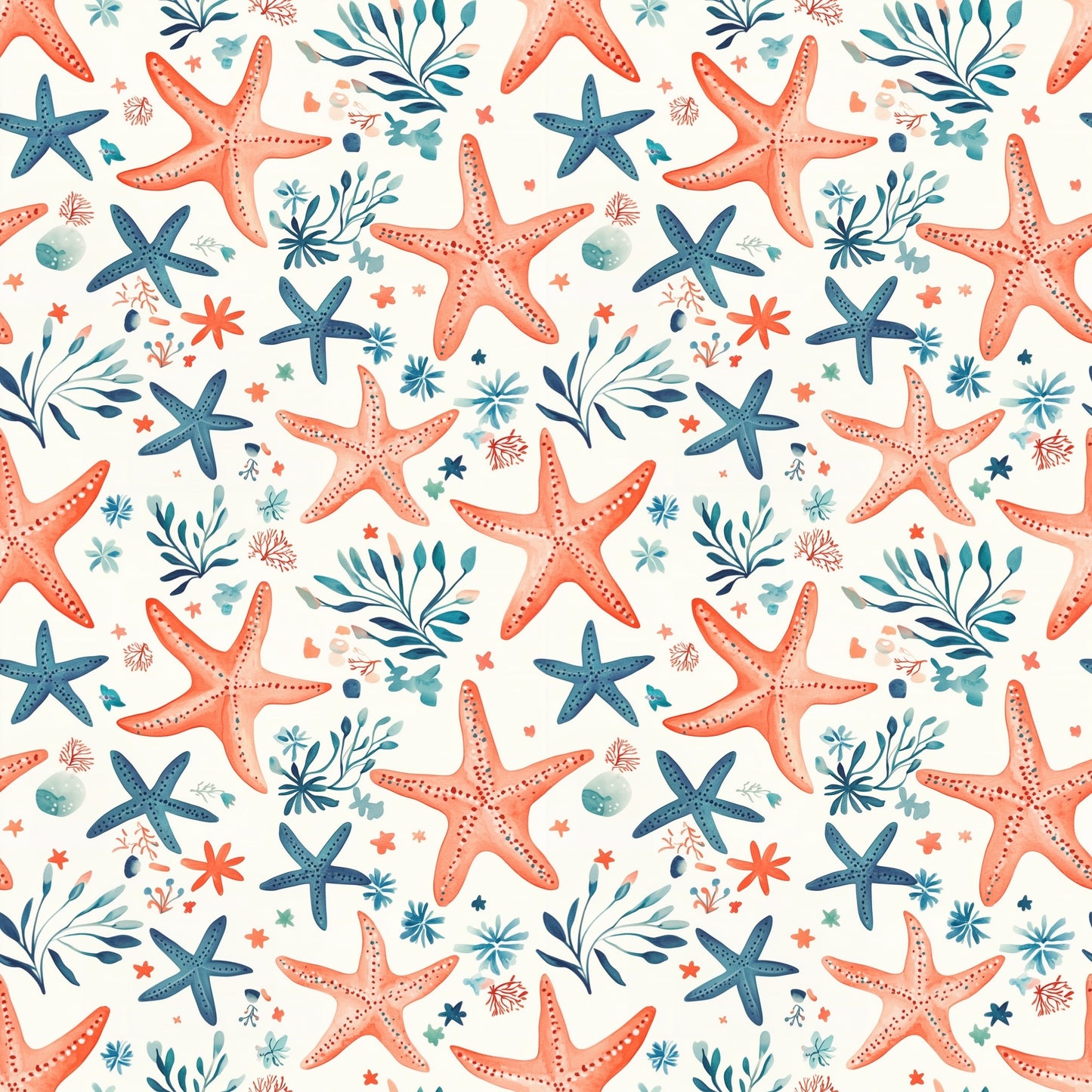 Starfishes Digital Seamless Pattern