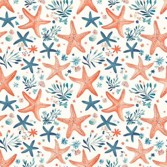 Starfishes Digital Seamless Pattern