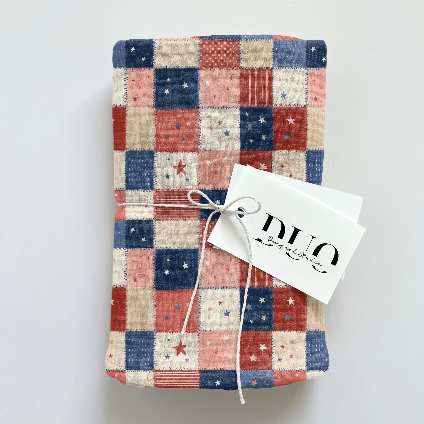 Stars & Stripes Patchwork Digital Seamless Pattern