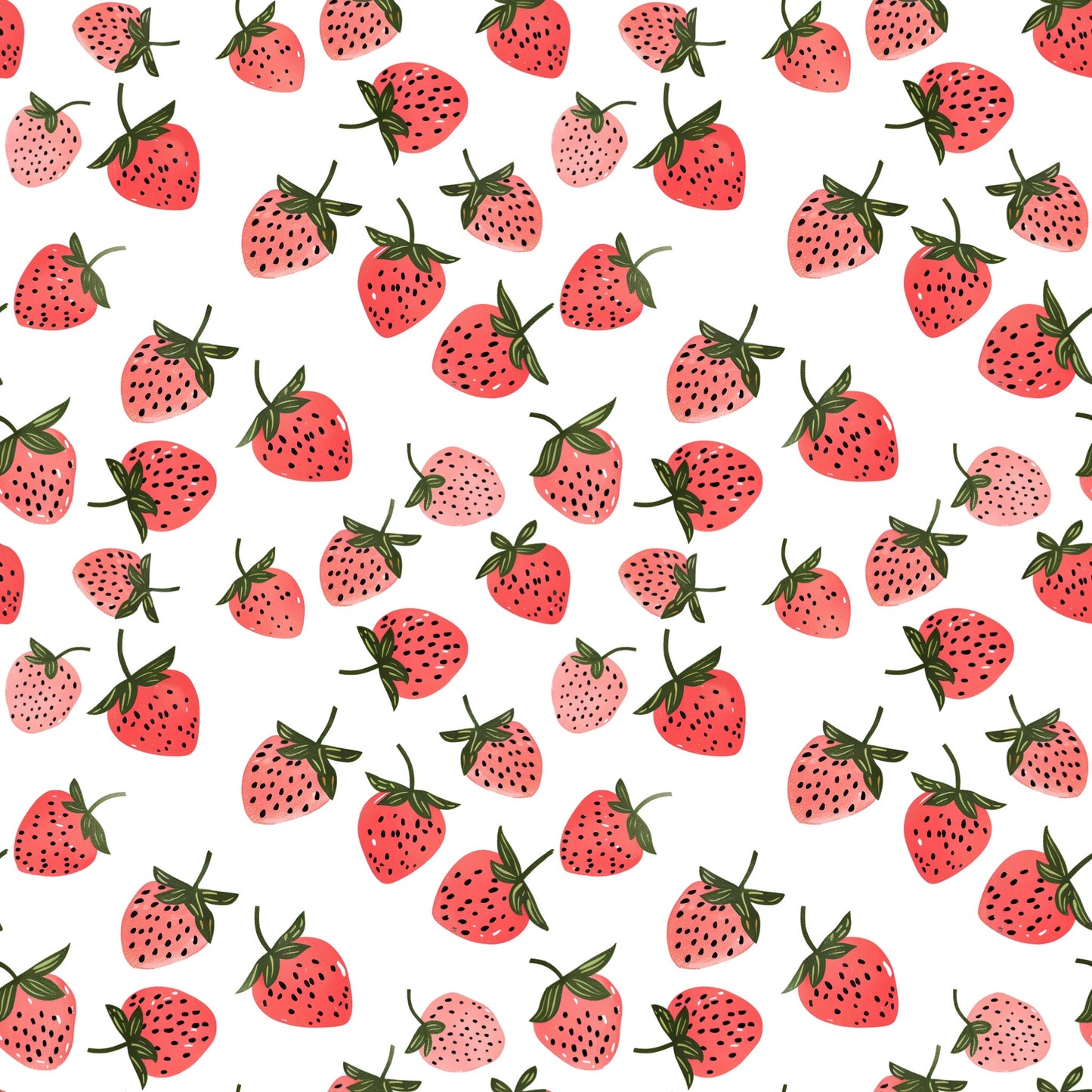 Strawberries Digital Seamless Pattern