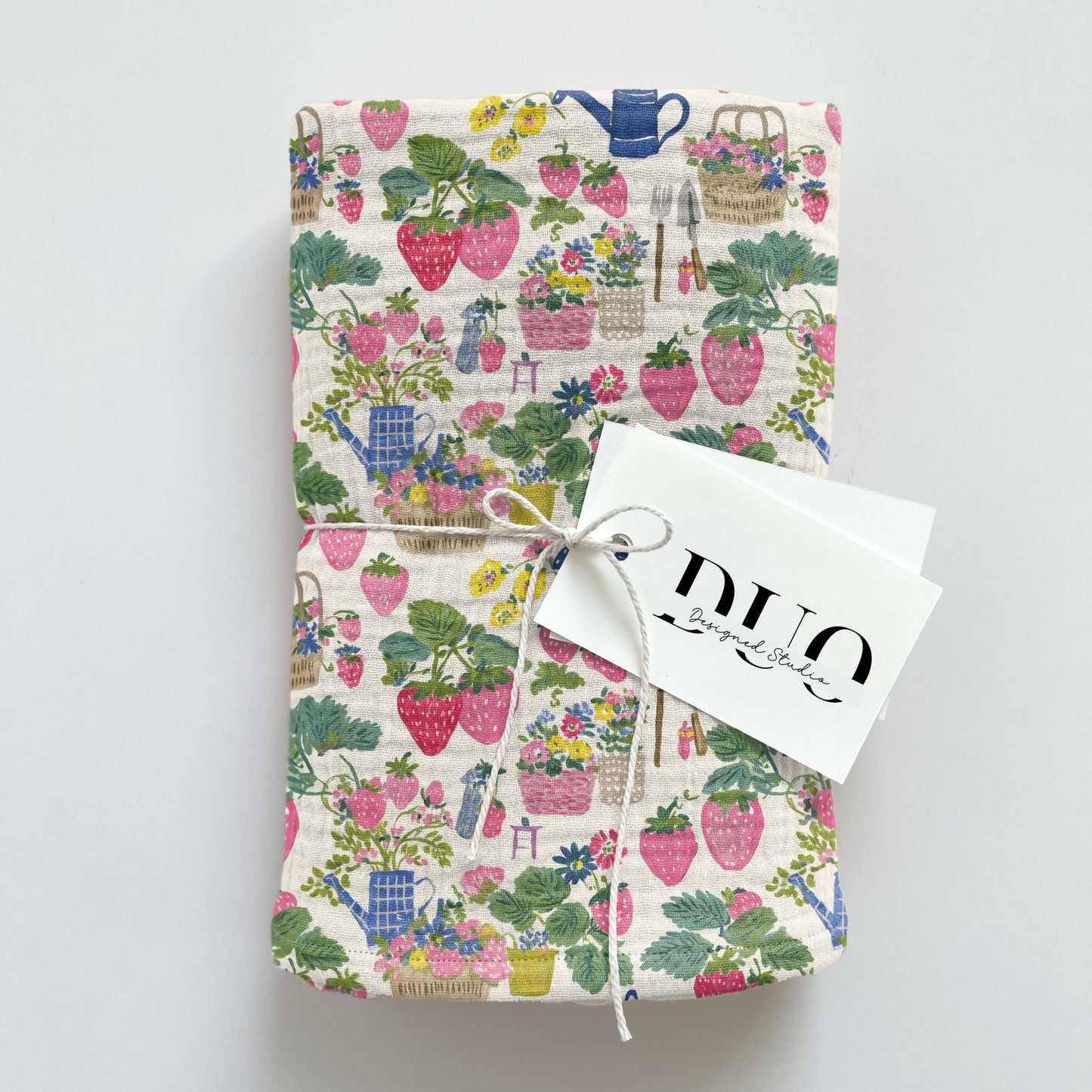 Preppy Strawberry Garden Digital Seamless Pattern