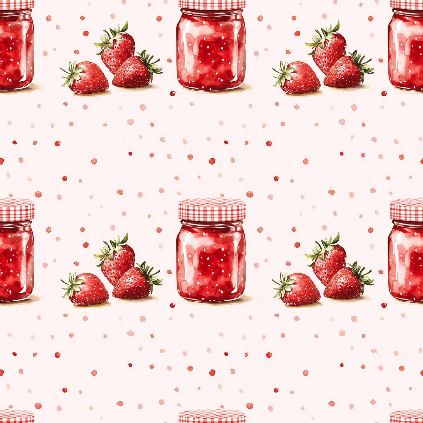 Strawberry Jam Digital Seamless Pattern