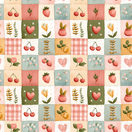 Strawberry Patches Digital Seamless Pattern