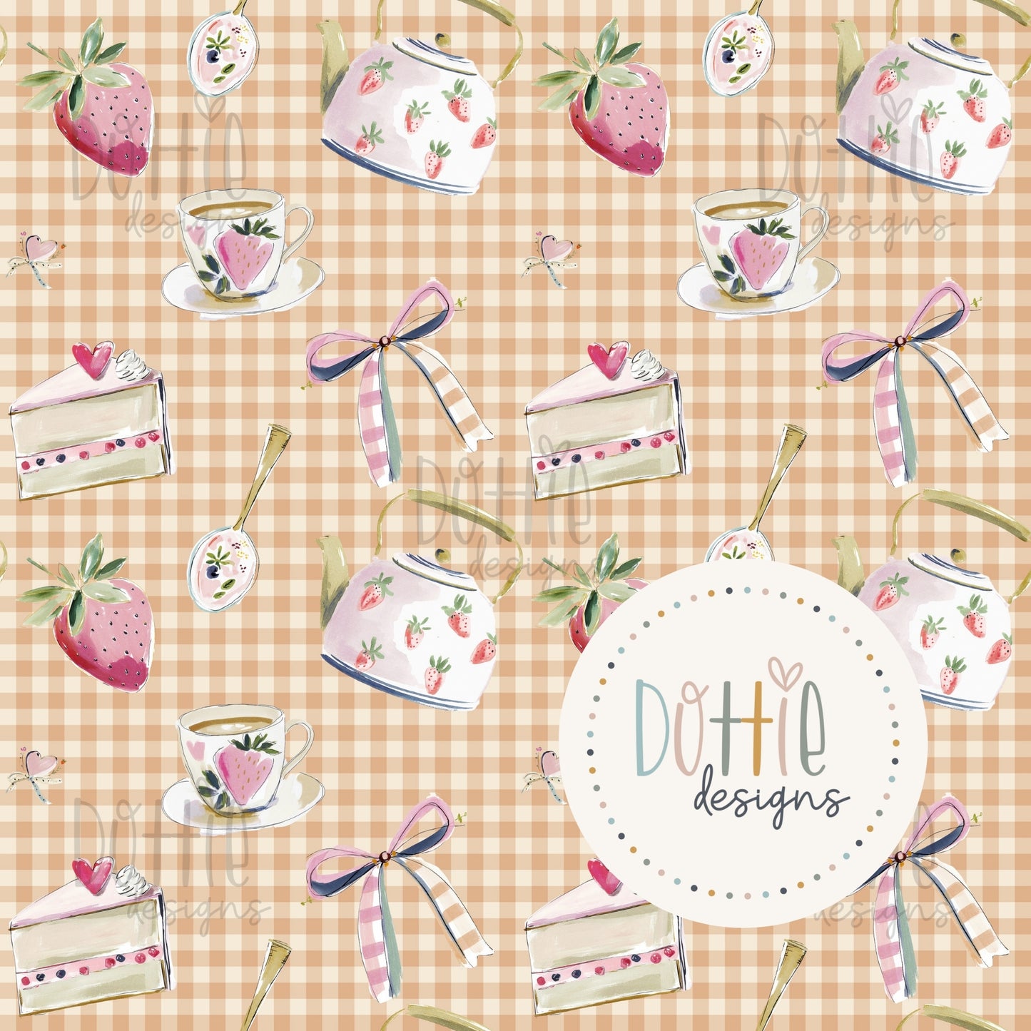 Strawberry Tea Gingham Ochre
