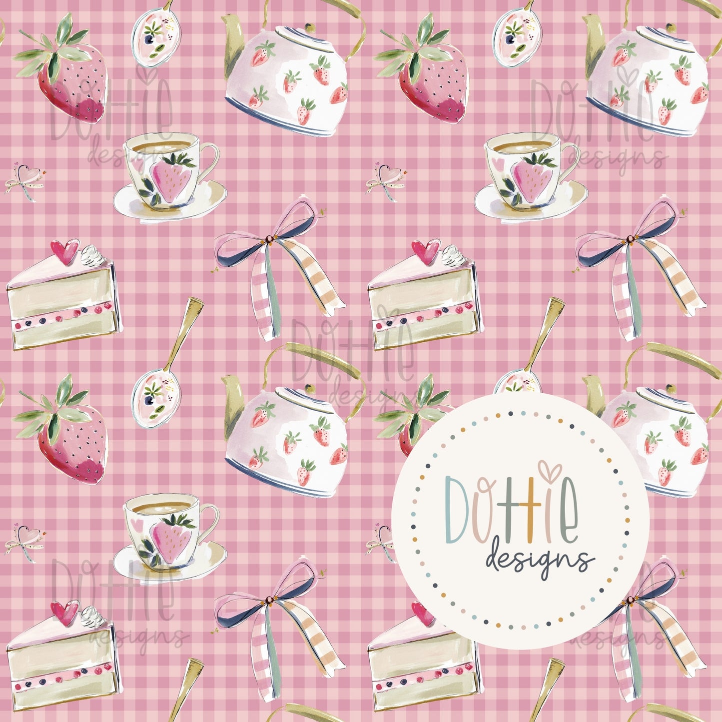 Strawberry Tea Gingham Pink