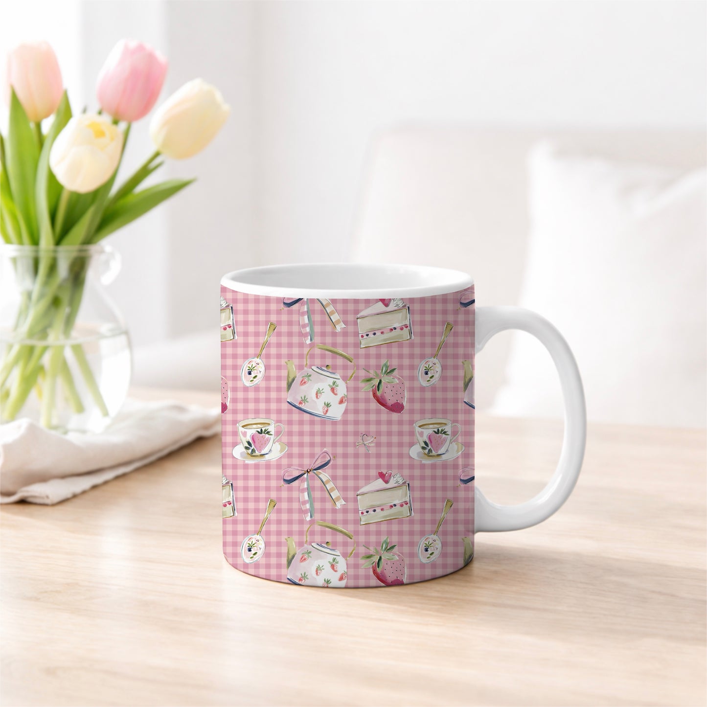 Strawberry Tea Gingham Pink