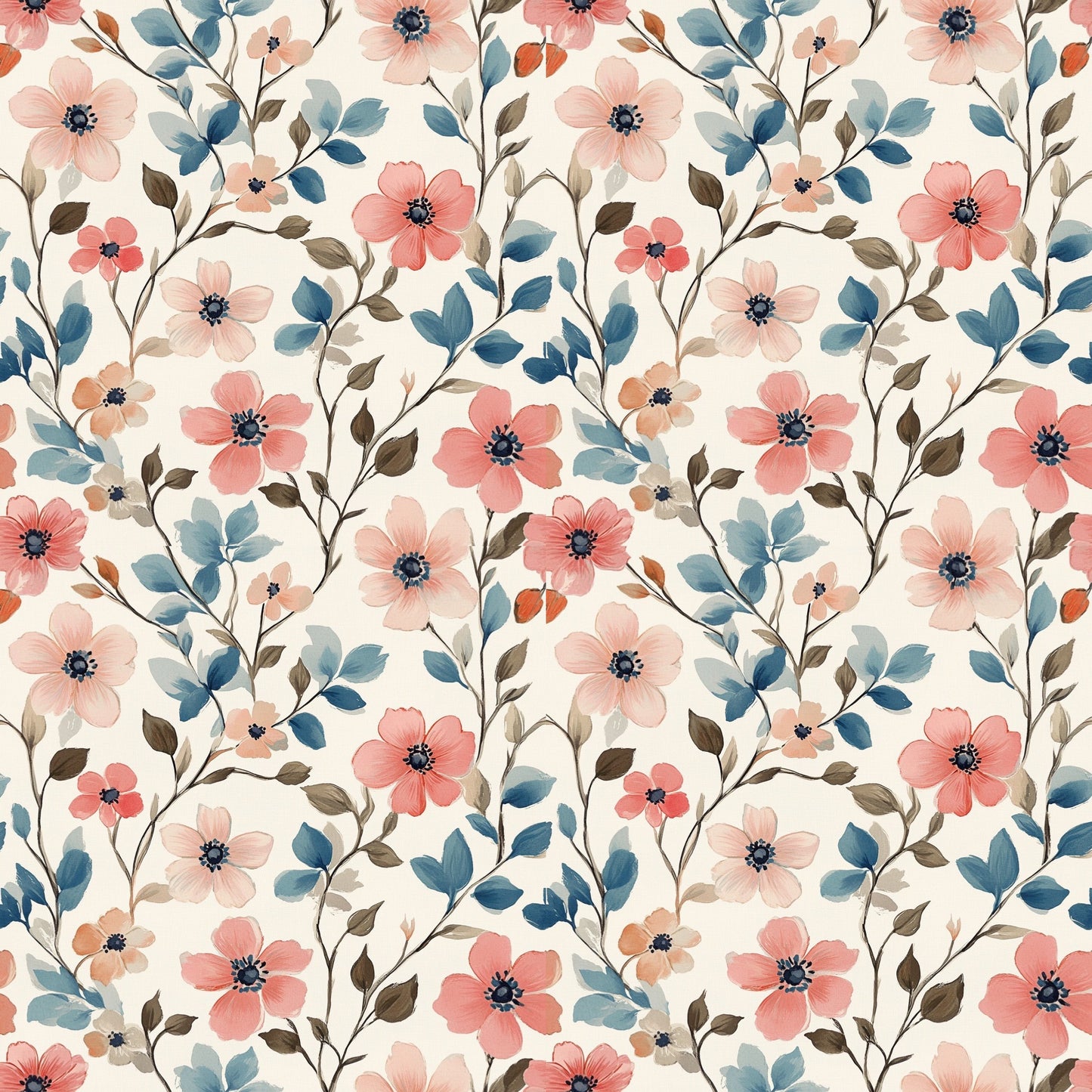 Summer Blooms Digital Seamless Pattern