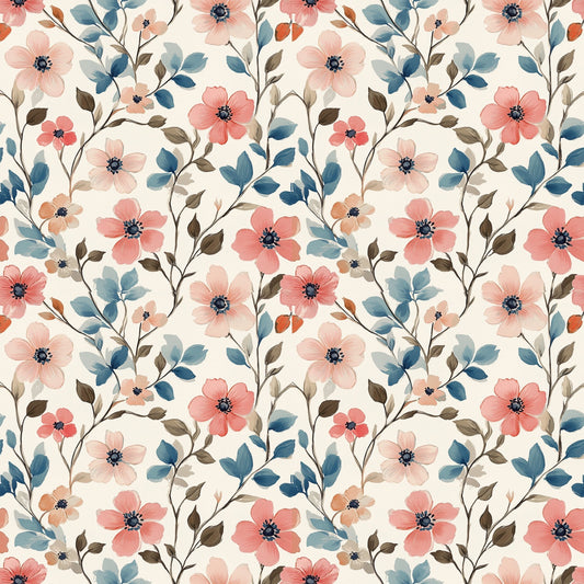 Summer Blooms Digital Seamless Pattern