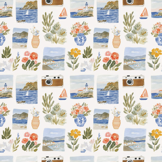 Summer Memories Digital Seamless Pattern