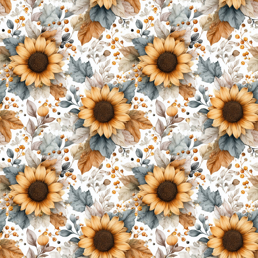 Sunflower Meadow Digital Seamless Pattern